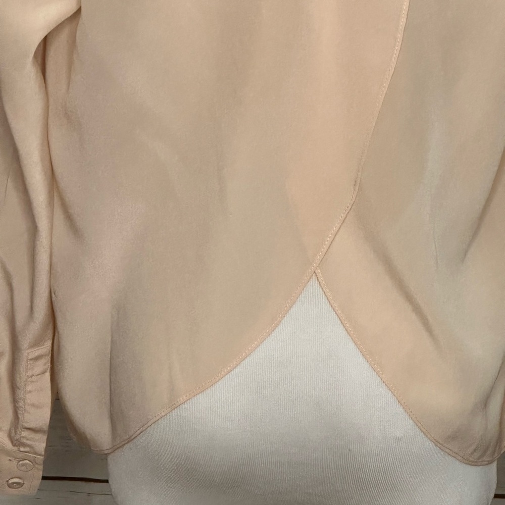 Rebecca Taylor light pink coquette silk braided neckline blouse Size 6 - Picture 8 of 11